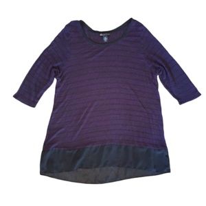 Lane Bryant Striped Short Sleeve Hi-lo Sweater